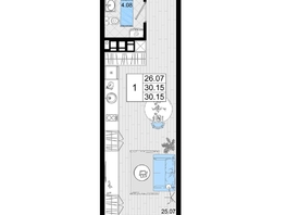 Продается Студия ЖК Резиденция морей, корпус В, 30.15  м², 8185725 рублей