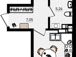 Продается 1-комнатная квартира ЖК Резиденция морей, корпус Е, 54.73 м², 11766950 рублей