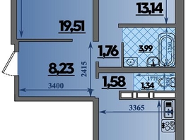 Продается 2-комнатная квартира ЖК Город у моря, литера 23, 66.66  м², 9726000 рублей