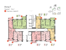 Продается 1-комнатная квартира ЖК Теплые края, литер 7, 38.05  м², 6677775 рублей