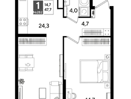 Продается 1-комнатная квартира ЖК DOGMA PARK (Догма парк), литера 13, 47.7  м², 8323651 рублей
