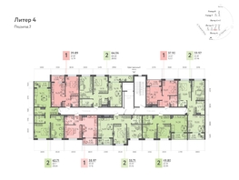 Продается 2-комнатная квартира ЖК Клубный квартал «Друзья», лит 4, 59.65  м&sup2;, 9245750 рублей