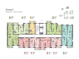 Продается 1-комнатная квартира ЖК Теплые края, литер 5, 36.06  м², 6328530 рублей