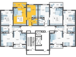Продается 1-комнатная квартира ЖК Горный квартал, литера 5, 47.9  м², 16070450 рублей