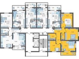 Продается 3-комнатная квартира ЖК Горный квартал, литера 1, 81.6  м², 22480800 рублей