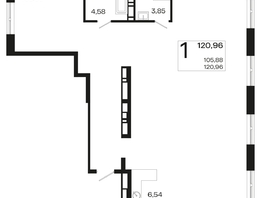 Продается 1-комнатная квартира ЖК Патрики, литер 5.1, 120.96  м², 43920576 рублей