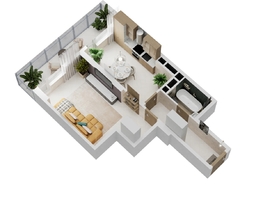 Продается 1-комнатная квартира ЖК Золотой Берег, литер 6, 43.38  м&sup2;, 9586980 рублей