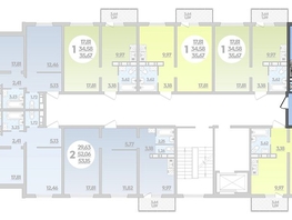 Продается 2-комнатная квартира ЖК Романовский, литера 1, 64.29 м², 6197556 рублей