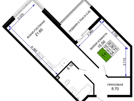 Продается 1-комнатная квартира ЖК Сегодня, литер 2, 54.9  м², 5929200 рублей