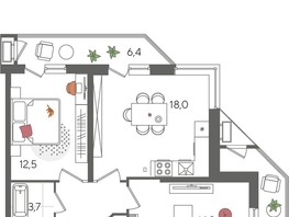 Продается 2-комнатная квартира ЖК Рекорд 2, литера 5, 71.2  м², 13485280 рублей