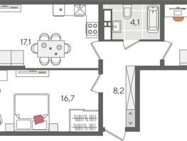 Продается 2-комнатная квартира ЖК Рекорд 2, литера 5, 68.7  м&sup2;, 14159070 рублей