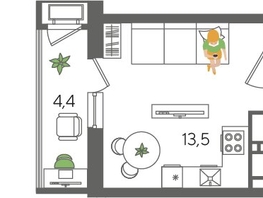 Продается Студия ЖК Рекорд 2, литера 5, 24.5  м², 6627250 рублей