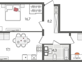 Продается 2-комнатная квартира ЖК Рекорд 2, литера 5, 68.9  м&sup2;, 13587081 рублей