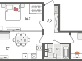 Продается 2-комнатная квартира ЖК Рекорд 2, литера 5, 71.7  м², 14676990 рублей