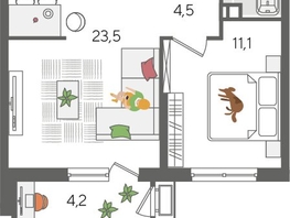 Продается 1-комнатная квартира ЖК Рекорд 2, литера 5, 48.9  м², 9545280 рублей