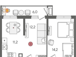 Продается 2-комнатная квартира ЖК Рекорд 2, литера 1, 57.6  м², 11600640 рублей