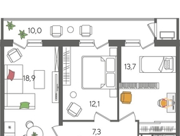 Продается 2-комнатная квартира ЖК Рекорд 2, литера 1, 66.9  м², 15025741 рублей