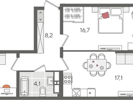 Продается 2-комнатная квартира ЖК Рекорд 2, литера 1, 68.7  м², 13575120 рублей