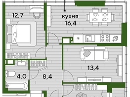 Продается 3-комнатная квартира ЖК DOGMA PARK (Догма парк), литера 9, 68.9  м², 9790690 рублей