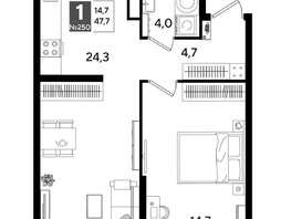 Продается 1-комнатная квартира ЖК DOGMA PARK (Догма парк), лит 13, 47.7 м², 8080381 рублей