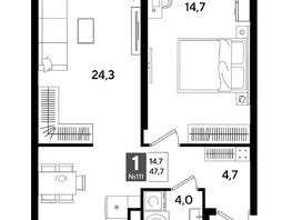 Продается 1-комнатная квартира ЖК DOGMA PARK (Догма парк), литера 18, 47.7  м², 8233021 рублей