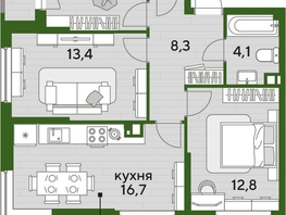 Продается 3-комнатная квартира ЖК DOGMA PARK (Догма парк), литера 18, 70  м², 10234000 рублей