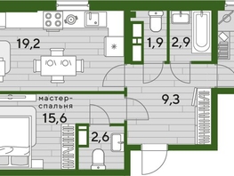 Продается 2-комнатная квартира ЖК DOGMA PARK (Догма парк), литера 21, 66.1  м², 10232280 рублей