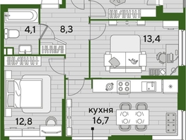 Продается 3-комнатная квартира ЖК DOGMA PARK (Догма парк), литера 22, 70  м², 10143000 рублей