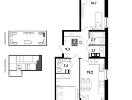 Продается 2-комнатная квартира ЖК DOGMA PARK (Догма парк), литера 22, 66.4  м&sup2;, 10325200 рублей