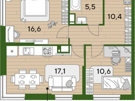 Продается 2-комнатная квартира ЖК DOGMA PARK (Догма парк), литера 22, 60.1  м², 9147220 рублей