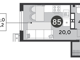 Продается Студия ЖК Парк Победы 2, литера 6, 24.2  м², 4968260 рублей