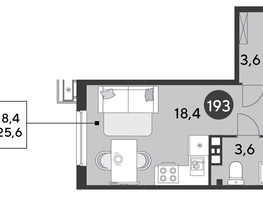 Продается Студия ЖК Парк Победы 2, литера 6, 25.6  м², 5178880 рублей