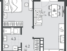 Продается 1-комнатная квартира ЖК Все Свои VIP, литера 4, 37.4  м², 11220000 рублей