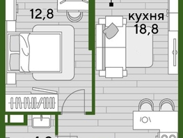 Продается 1-комнатная квартира ЖК DOGMA PARK (Догма парк), лит 1, 38.8  м², 6984000 рублей