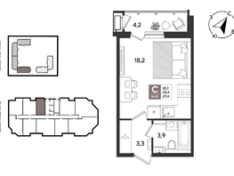 Продается Студия ЖК Рекорд 2, литера 5, 29.6  м&sup2;, 8107440 рублей