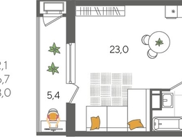 Продается Студия ЖК Рекорд 2, литера 5, 32.1  м&sup2;, 7829190 рублей