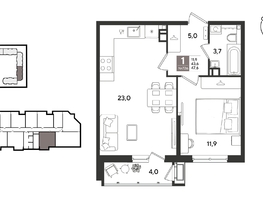 Продается 1-комнатная квартира ЖК Рекорд 2, литера 1, 47.6  м&sup2;, 11842880 рублей