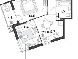 Продается 2-комнатная квартира ЖК Парк Победы 2, литера 28, 63  м², 9620100 рублей