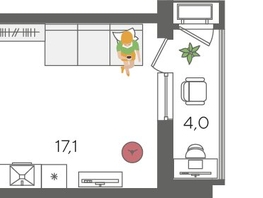 Продается Студия ЖК Рекорд 2, литера 3, 27.6  м², 7590000 рублей