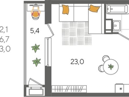 Продается Студия ЖК Рекорд 2, литера 5, 32.1  м&sup2;, 7893390 рублей