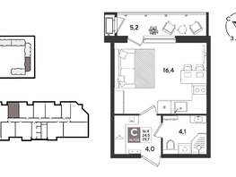 Продается Студия ЖК Рекорд 2, литера 1, 29.9  м&sup2;, 8715850 рублей