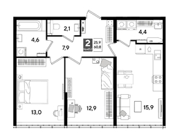 Продается 2-комнатная квартира ЖК DOGMA PARK (Догма парк), лит 13, 60.8  м&sup2;, 10086720 рублей