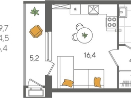 Продается Студия ЖК Рекорд 2, литера 5, 29.7  м&sup2;, 7116120 рублей