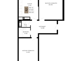 Продается 2-комнатная квартира ЖК Сердце, 65.5  м&sup2;, 26527500 рублей