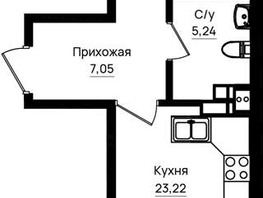 Продается 1-комнатная квартира ЖК Резиденция морей, корпус Е1, 54.73  м&sup2;, 12861550 рублей