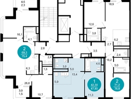 Продается 1-комнатная квартира ЖК Моретта, 47.8  м&sup2;, 75060340 рублей