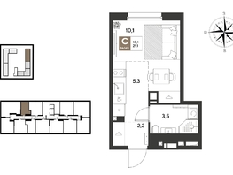Продается Студия ЖК ГРЕЙД, литер 13, 21.1  м&sup2;, 4766490 рублей