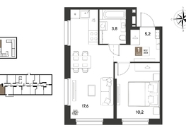 Продается 1-комнатная квартира ЖК ГРЕЙД, литер 14, 36.8  м&sup2;, 6506240 рублей