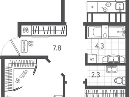 Продается 2-комнатная квартира ЖК Все Свои ВИП, литера 6, 63.5  м&sup2;, 15875000 рублей