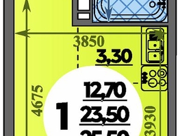 Продается Студия ЖК Парк у дома, литера 7.3, 25.5  м&sup2;, 5569999 рублей